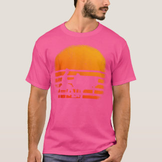 Klavier Pianist Retro Sonnenuntergang Klavier T-Shirt