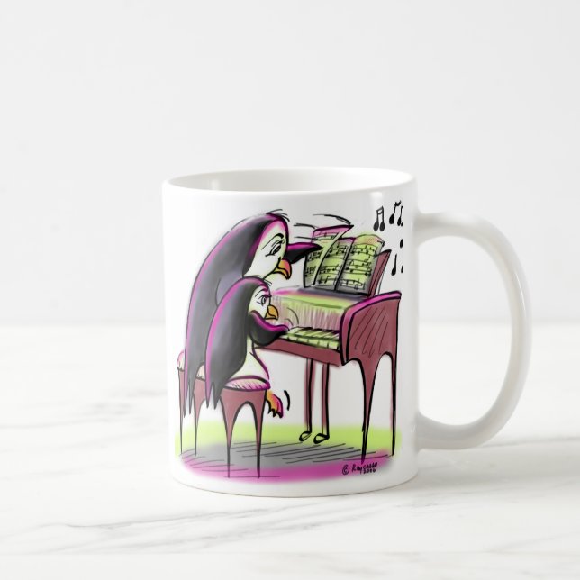 Klavier-Pinguine Kaffeetasse (Rechts)