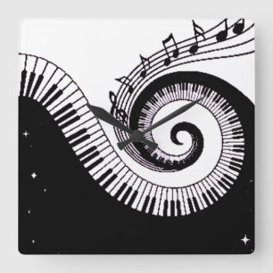 Klavier Quadratische Wanduhr