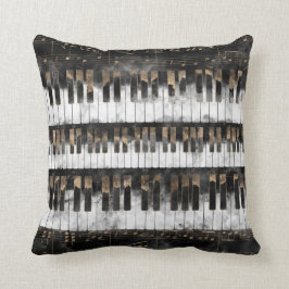 Klavier-Schlüssel und Anmerkungen - Aquarell und Kissen