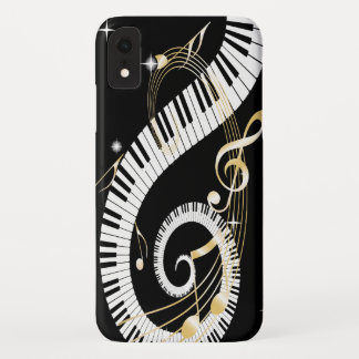 Klavier-Schlüssel und goldener Musiknoten Case-Mate iPhone Hülle