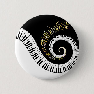 Klavier-Schlüssel und GoldMusiknoten Button