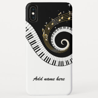 Klavier-Schlüssel und GoldMusiknoten iPhone XS Max Hülle
