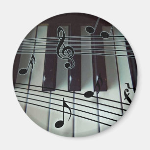 Klavier-Schlüssel und Musiknoten Magnet