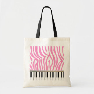 Klavier-Schlüsselrosa Zebra-Druck Tragetasche