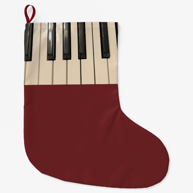 Klavier-Tastatur-Foto Großer Weihnachtsstrumpf (Vorderseite)