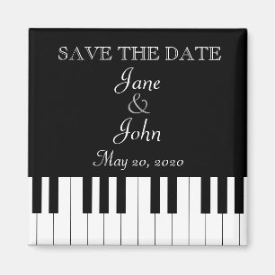 Klavier-Tastatur-Musik, die Save the Date Wedding Magnet