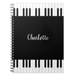 Klavier-Tastatur, Schwarzweiss-Notizbuch Notizblock