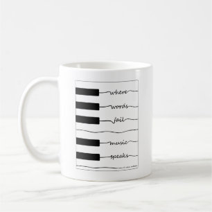 Klavier-Tastatur-Tasse mit Inspirational Zitat Tasse