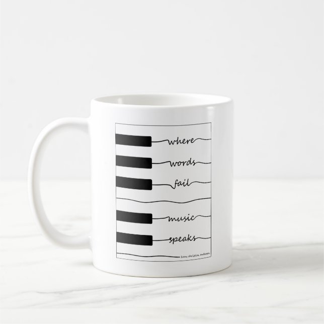 Klavier-Tastatur-Tasse mit Inspirational Zitat Tasse (Links)