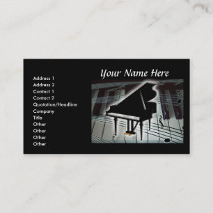 Klavier-Tastatur und Musiknoten-Geschäfts-Karte Visitenkarte