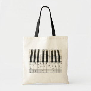 Klavier-Tastatur und Musiknoten Tragetasche