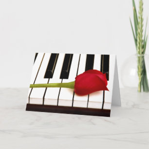 Klavier und Rose III Feiertagskarte
