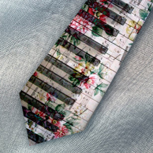 Klavier Vintage florale Krawatte