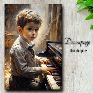 Klavier-Wunderkind Vintage-Charm-Decoupage Seidenpapier