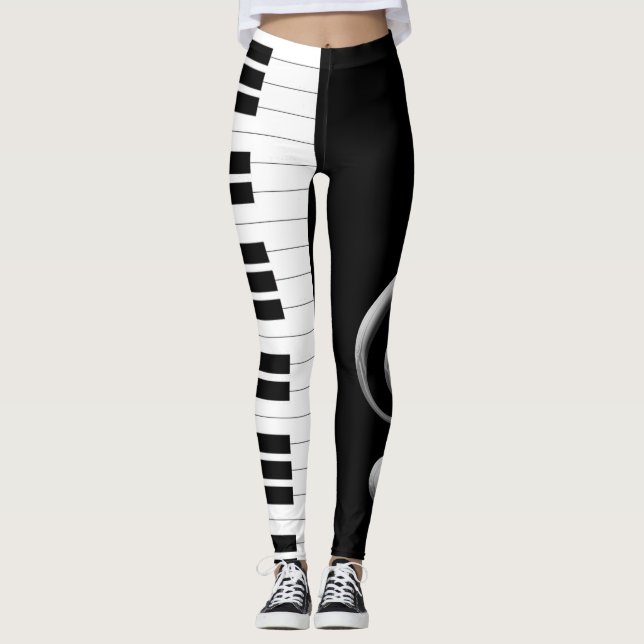 Klavierdreifacher Clef-SchlüsselLeggings Leggings (Vorderseite)