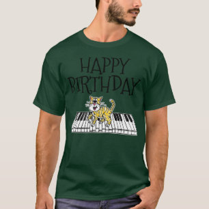 Klavierkatze Pianist Geburtstag Musiklehrer Musike T-Shirt