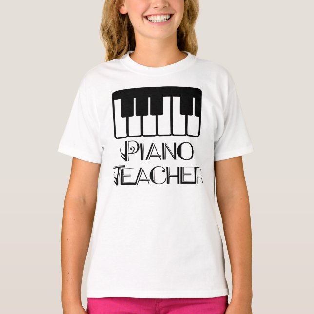 Klavierlehrer Keyboard Music T-Shirt (Vorderseite)