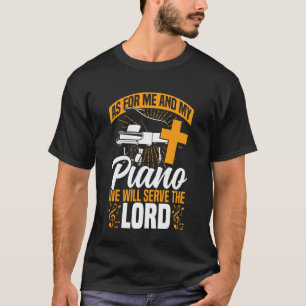Klavierlehrer Pianist Glaube Christliches Kreuz Fü T-Shirt