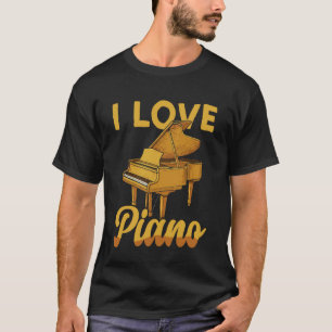 Klavierlehrer Pianist Ich Liebe Klavier Ich Liebe  T-Shirt