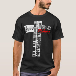 Klavierlehrer Pianist Keyboard Cross Jesus Christi T-Shirt