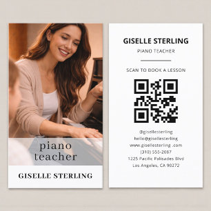 Klavierlehrer QR-Code Foto Visitenkarte