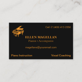 Klavierlehrer | Semi Gloss Business Card Visitenkarte