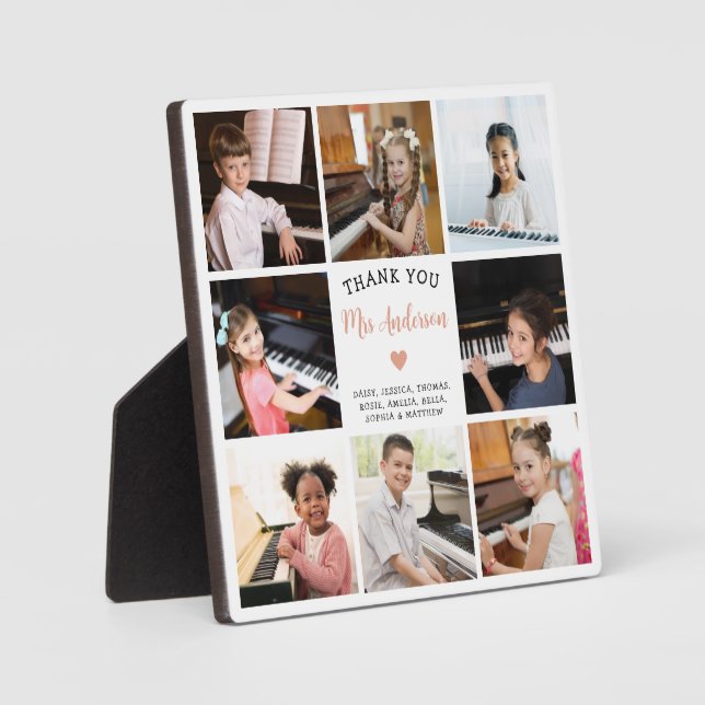 Klavierlehrer Vielen Dank, dass Sie Foto Collage g Fotoplatte (Vorderseite)
