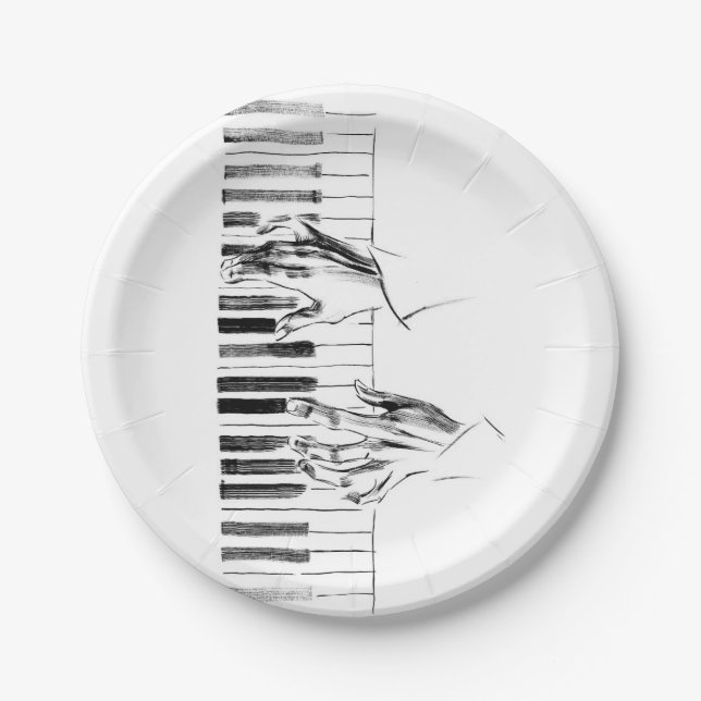 Klaviermusik Pappteller (Vorderseite)
