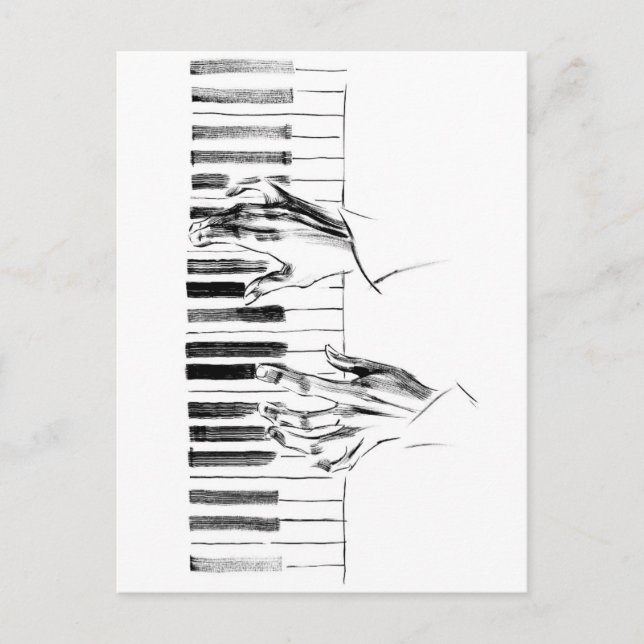 Klaviermusik Postkarte (Vorderseite)