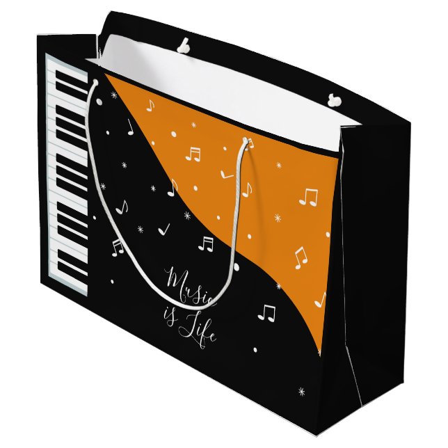 Klaviermusik Sondertext Große Geschenktüte (Rückseite Schrägansicht)