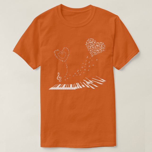 Klaviermusik und Liebe T-Shirt (Design vorne)