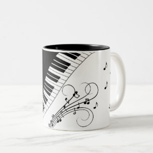 Klaviermusikdesign Zweifarbige Tasse