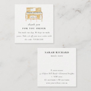 Klaviermusiker Musiklehrer Danke Reihenfolge Quadratische Visitenkarte