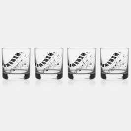 Klaviermusikthemendesign Whiskyglas
