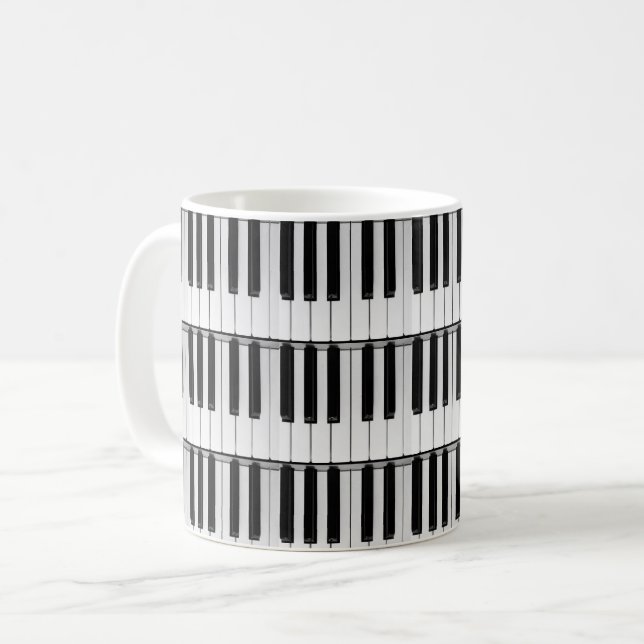 Klaviermuster Kaffeetasse (Vorderseite Links)