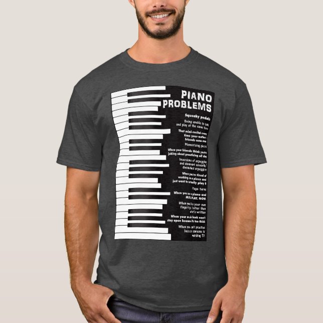 Klavierprobleme Funny Keyboard Redewendungen T-Shirt (Vorderseite)