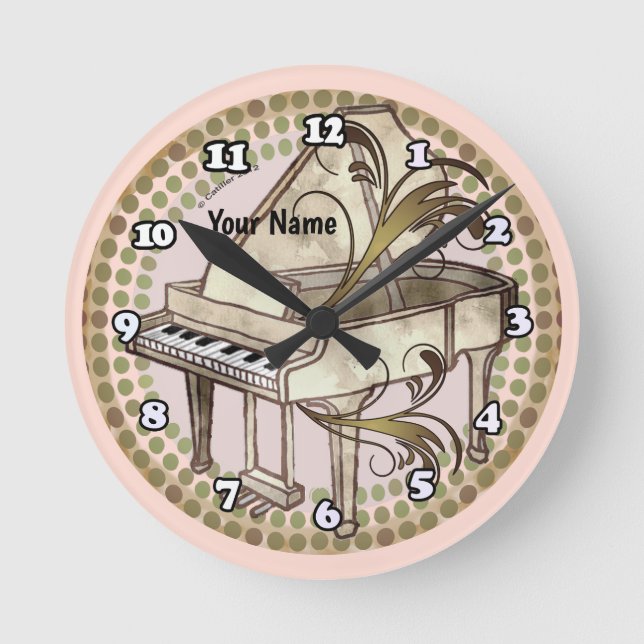 Klavierrhythmus   runde wanduhr (Vorderseite)