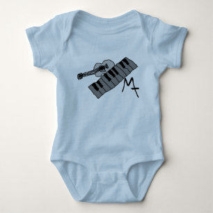 Klavierschlüssel und Gitarrenbaby onsie Baby Strampler