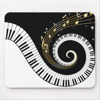 Klavierschlüssel und Gold-Musiknote Mousepad