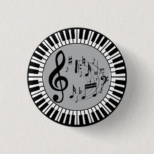 Klavierschlüssel und Musiknote Button