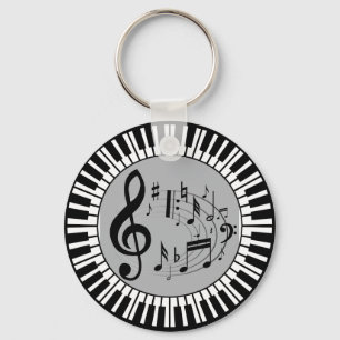 Klavierschlüssel und Musiknote Schlüsselanhänger