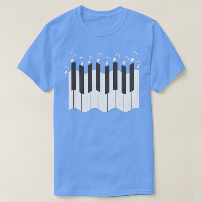Klavierschlüsselmuster mit Noten musikalische Note T-Shirt (Design vorne)
