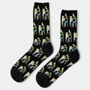 Klavierspielender Stickman Socken