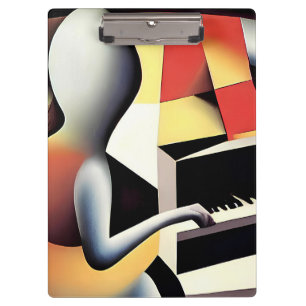 Klavierspieler - Airbrush-Kunst Klemmbrett