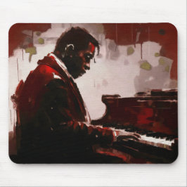 Klavierspieler in einer Bar bei Nacht Mousepad
