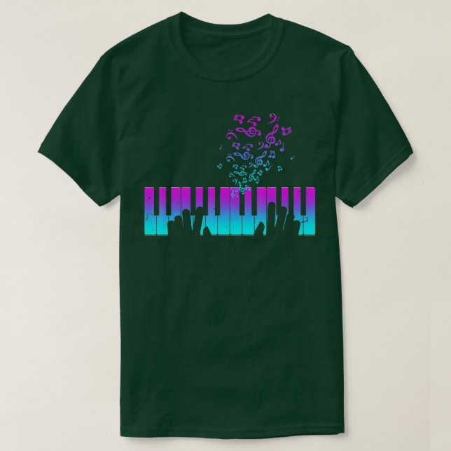 Klavierspielgeschenk Hände Klaviermusiker T-Shirt (Design vorne)