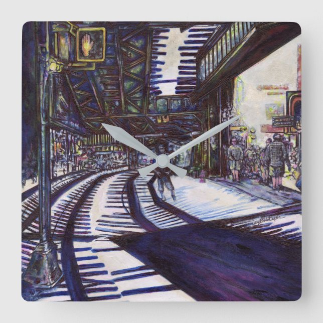 Klavierstühlen Quadratische Wanduhr (Vorderseite)