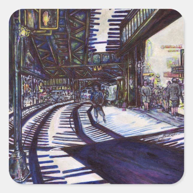 Klavierstühlen Quadratischer Aufkleber (Vorderseite)