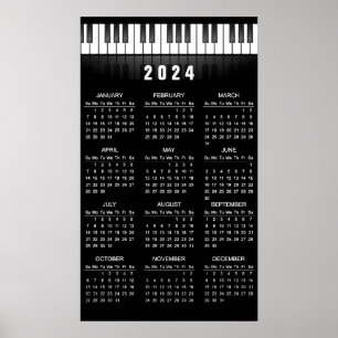 Klaviertastatur 2024 Wall Calendar Poster